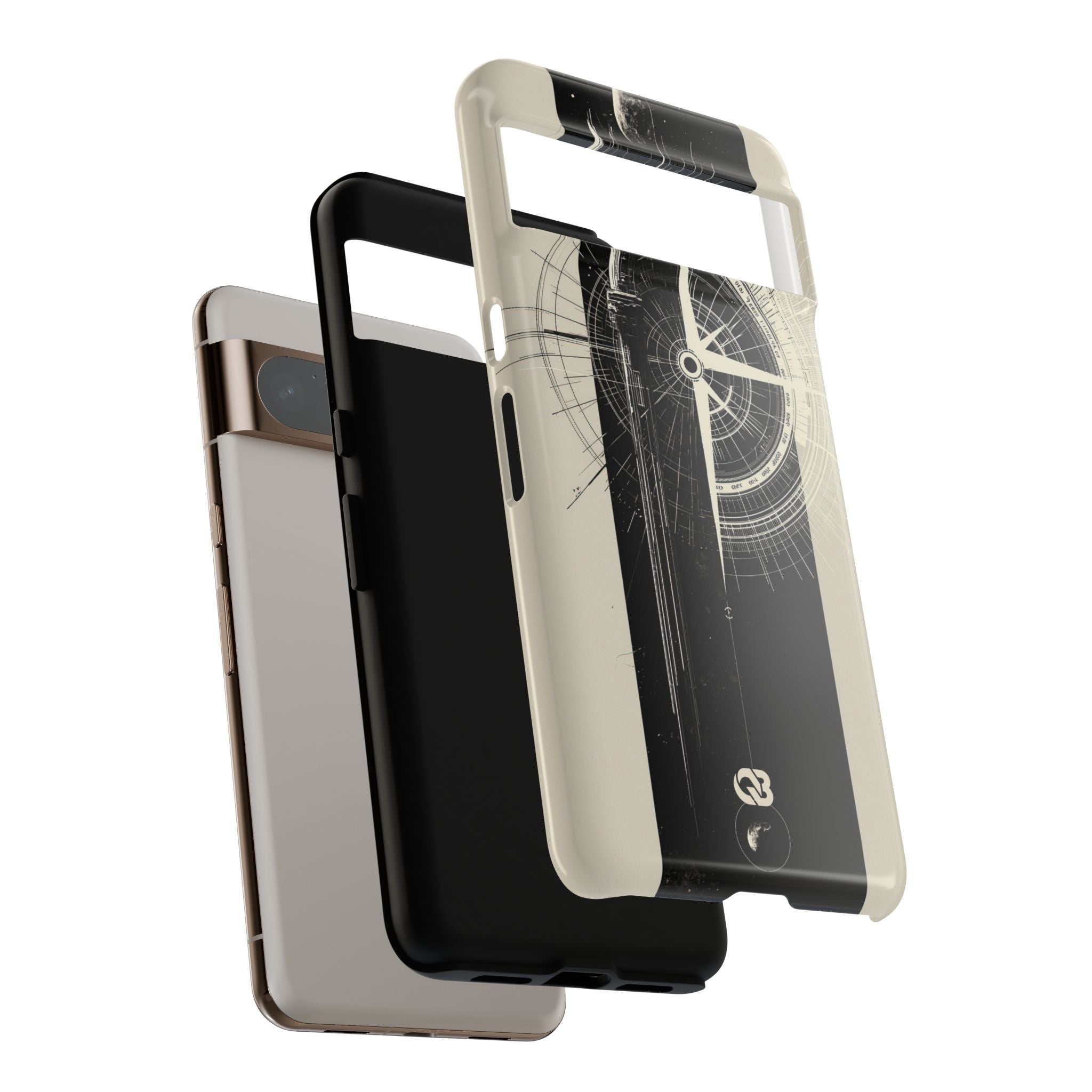 Beige Tough Phone Case for Google Pixel - Zenith Vector Spire