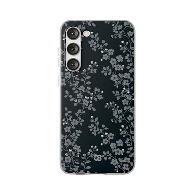 Black Lite Phone Case for Samsung - Midnight Slate Blossom