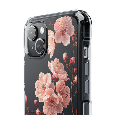 Midnight Sakura Bloom · Clear Impact Magnetic Phone Case for iPhone · Pink