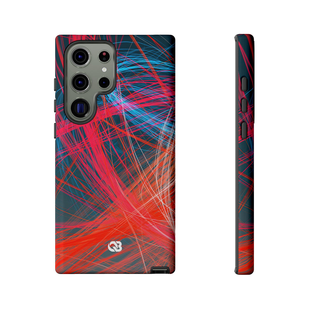 Neon Fiber Stream · Tough Phone Case for Samsung · Red