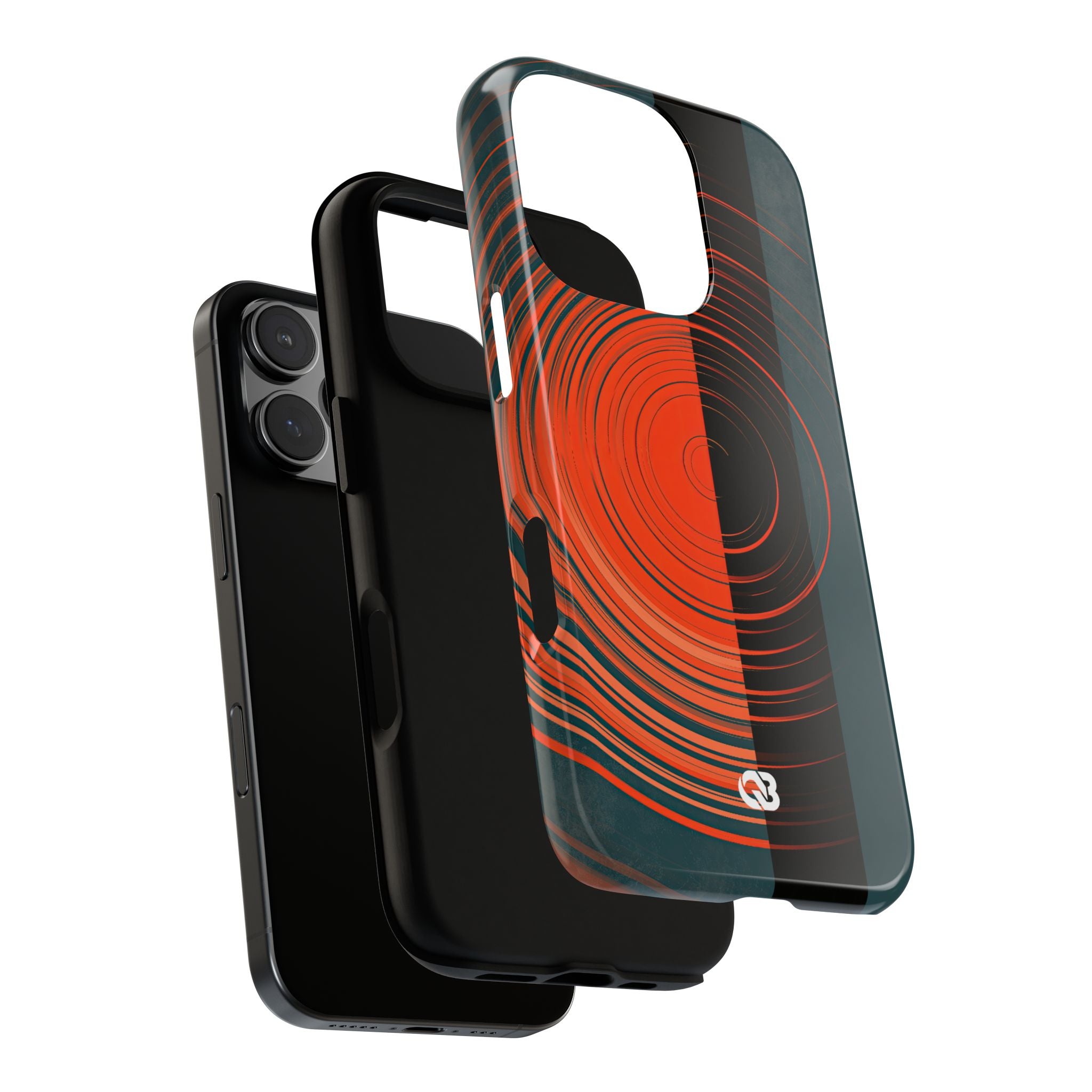 Teal Tough Phone Case for iPhone - Burnt Slate Radial