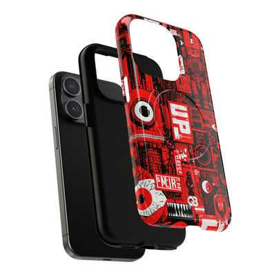 Neo Mecha Collage · Tough 2.0 Magnetic Phone Case for iPhone · Red