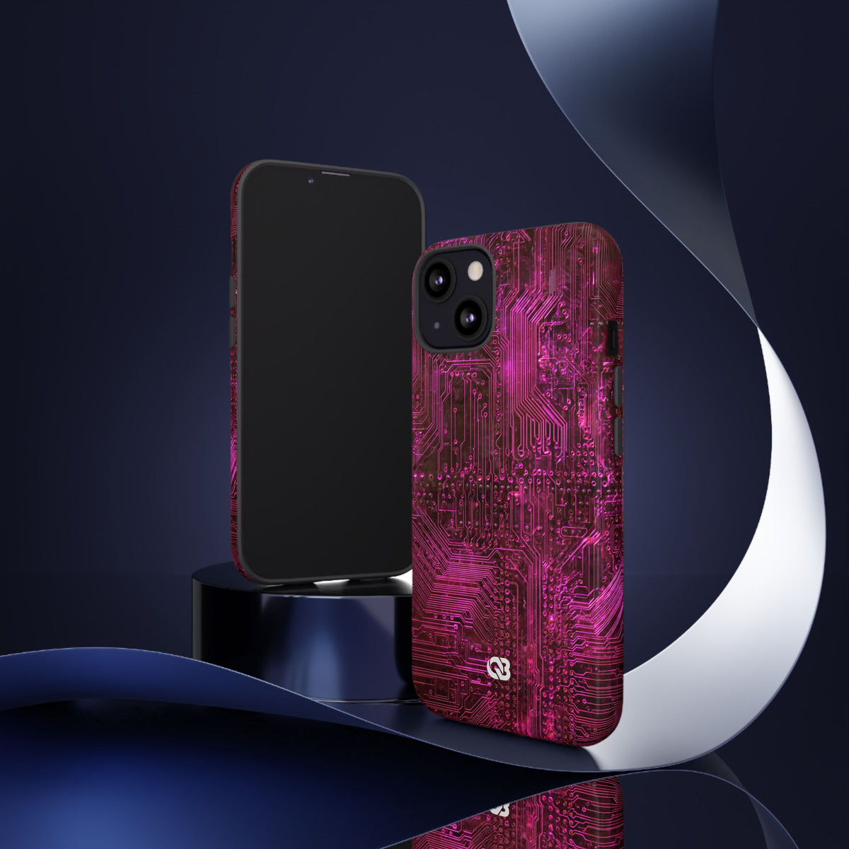 Magenta Circuit Trace · Tough Phone Case for iPhone · Pink