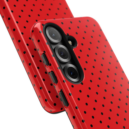 Crimson Dot Matrix Samsung S25 Case - Tough