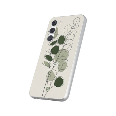 Green Lite Phone Case for Samsung - Muted Eucalyptus Sketch