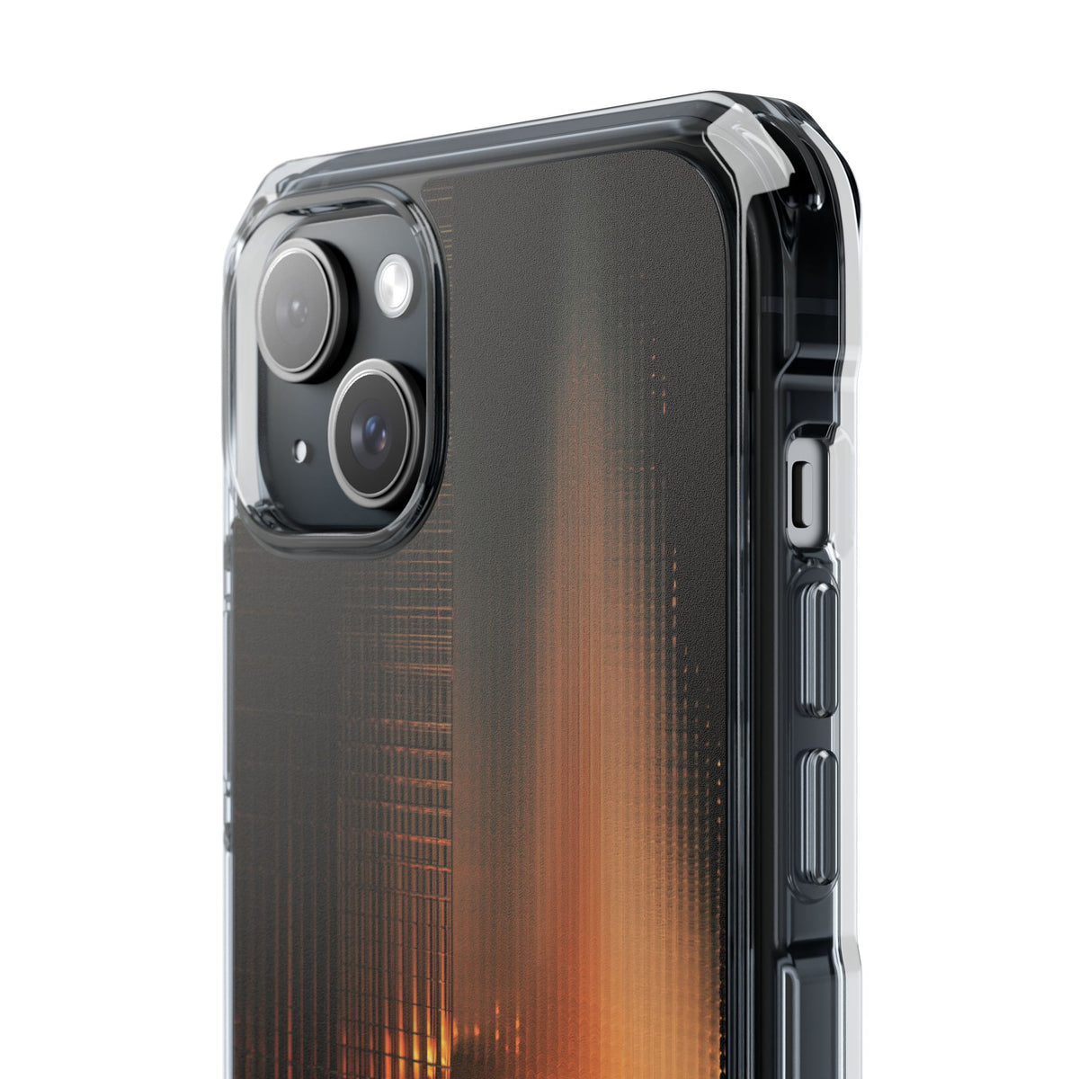 Luminous Grid · Clear Impact Magnetic Phone Case for iPhone · Black