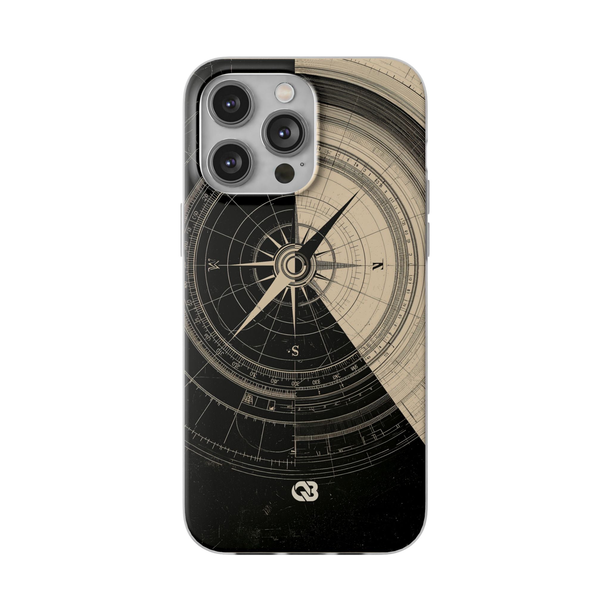 Beige Lite Phone Case for iPhone - Obsidian Nautical Blueprint