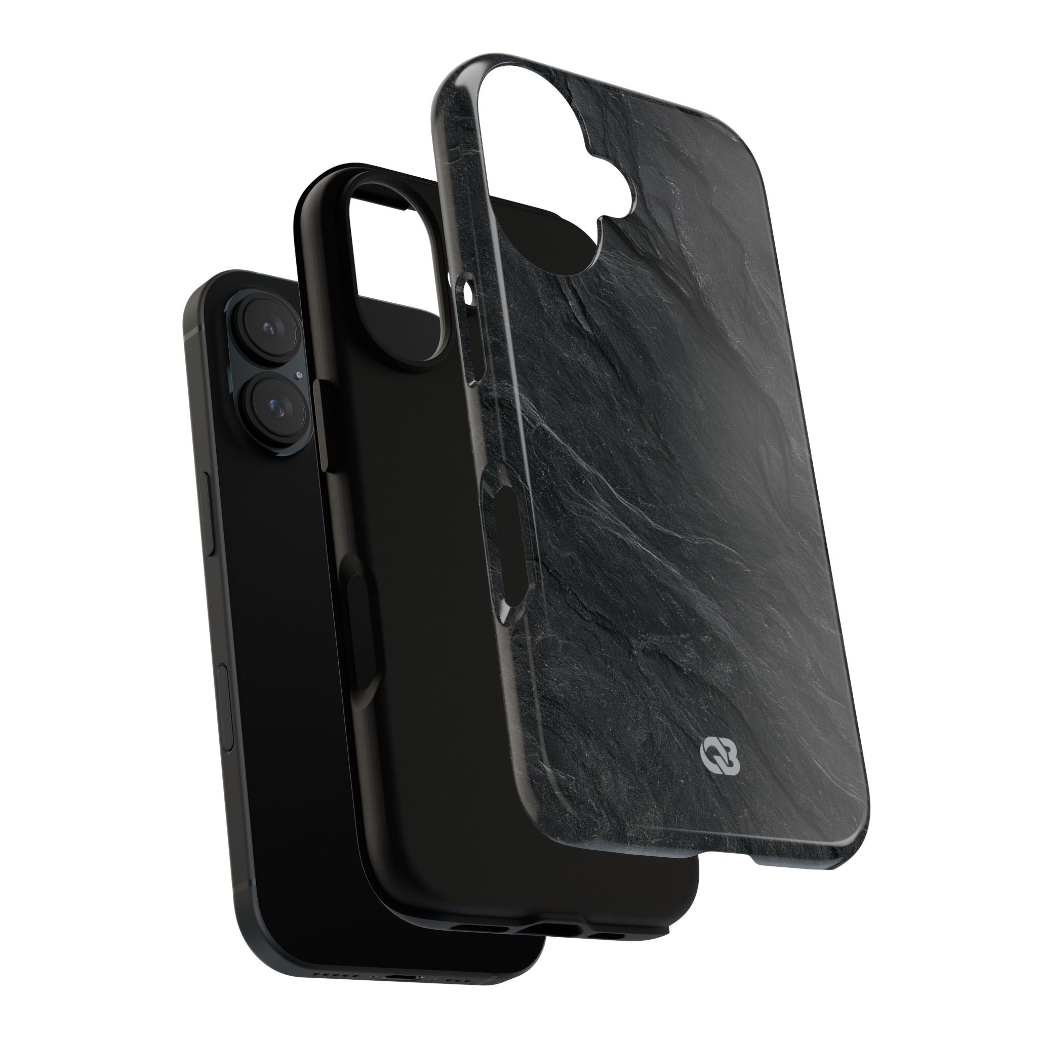 Black Tough Phone Case for iPhone - Midnight Slate Ridge