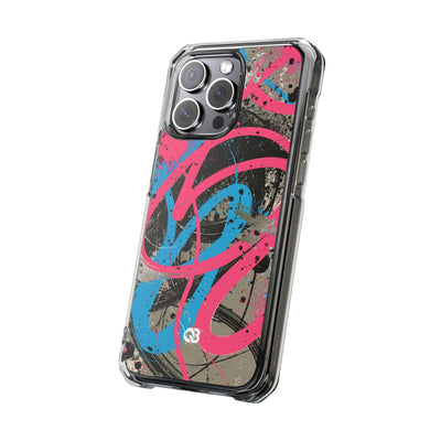 Cyber Splatter Flow · Clear Impact Magnetic Phone Case for iPhone · Pink