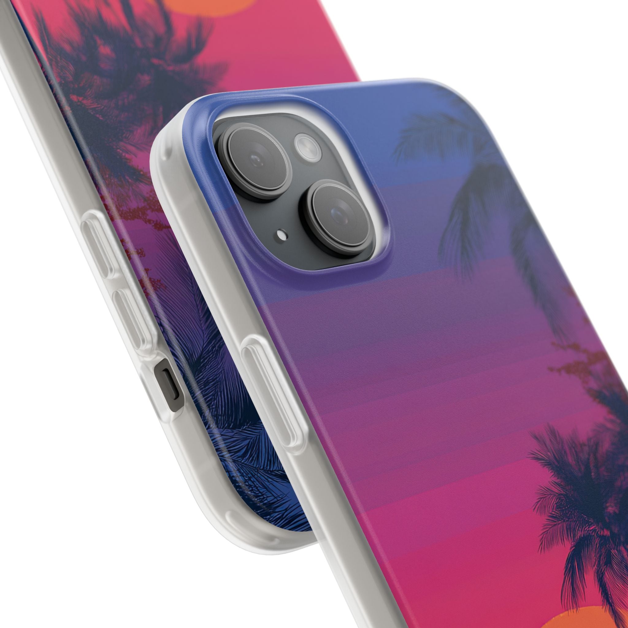 Neon Horizon Palms · Soft Capa para iPhone