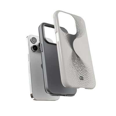 White Tough Phone Case for iPhone - Linear Torsion Grid