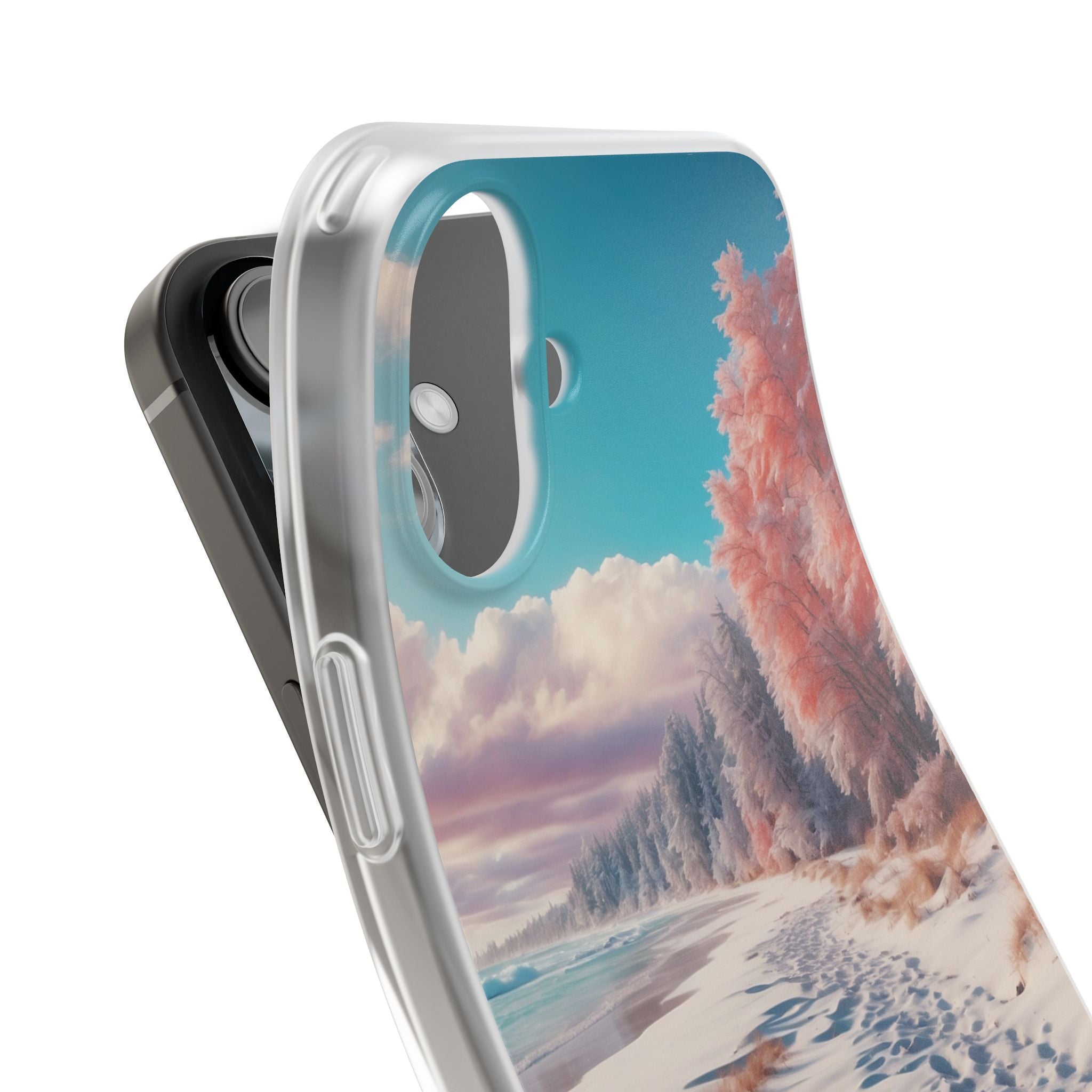 Snowy Footprints iPhone 16 Plus Case - Soft