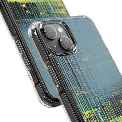 Acid Raster Circuit · Clear Impact Magnetic Phone Case for iPhone · Teal