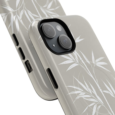 Beige Tough 2.0 Magsafe Phone Case for iPhone - Sandstone Bamboo Stalks