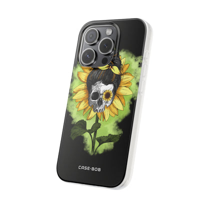 Sonnenblumen-Schädel iPhone 15 Pro Case - Soft