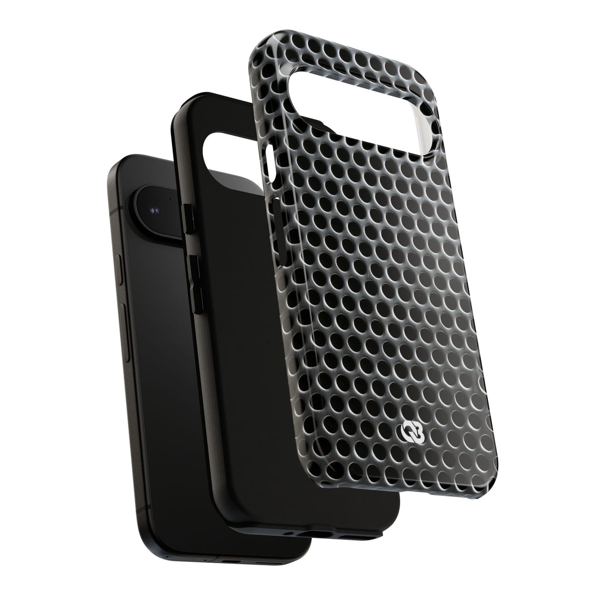 Brushed Perforated Steel · Tough Phone Case for Pixel ·  Silver