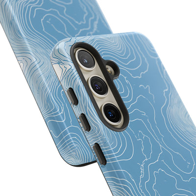 Blue Tough Phone Case for Samsung - Glacial Ridge Topo