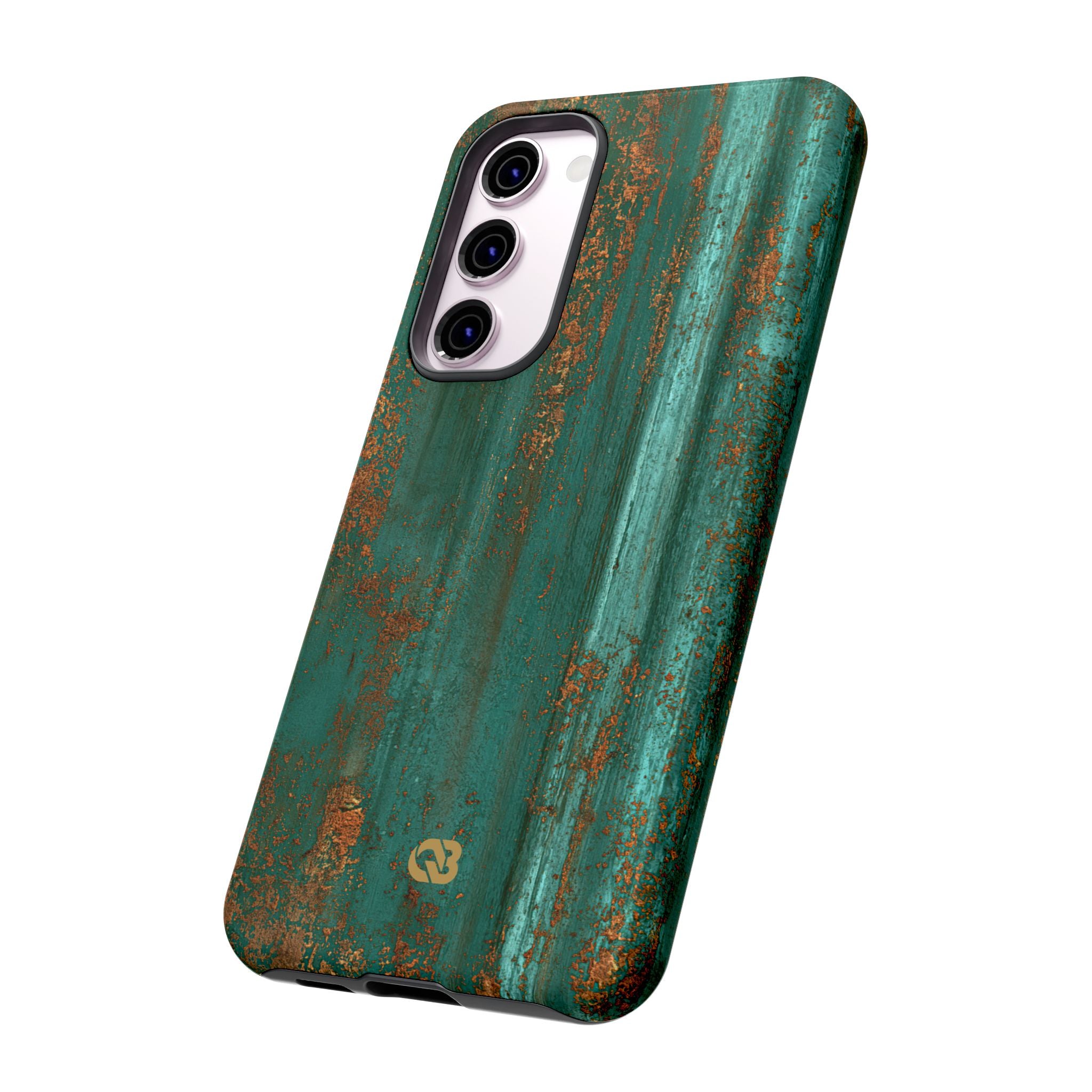Teal Tough Phone Case for Samsung - Verdigris Copper Siding