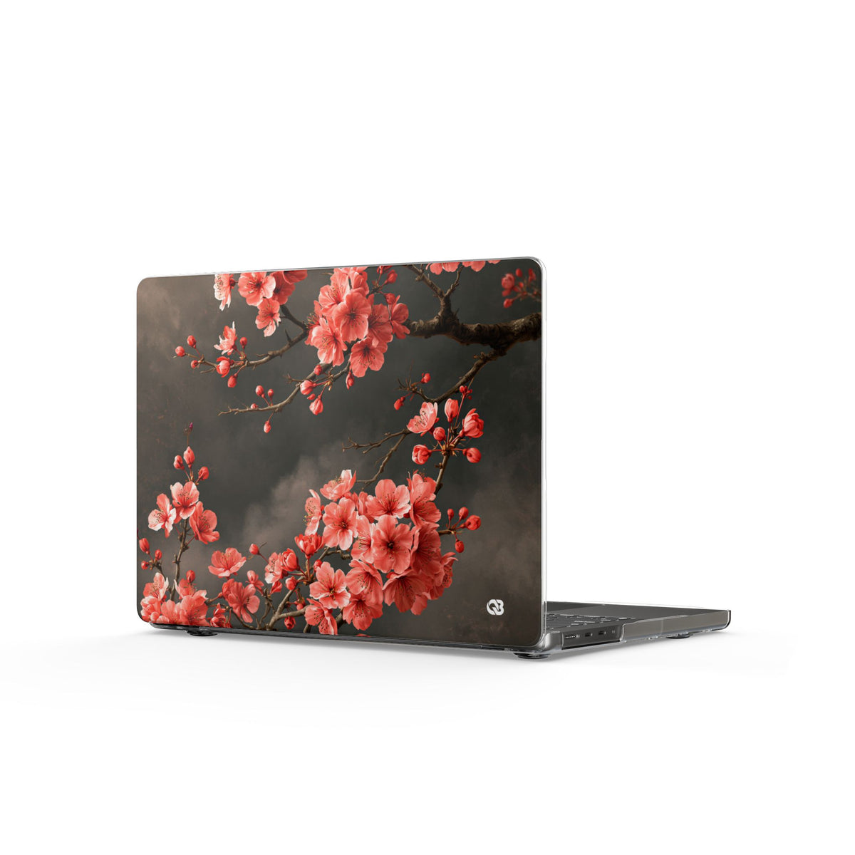 Dark Sakura Nocturne · Clear Hard Case for MacBook · Black