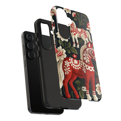 Nordic Dala Meadow · Tough Phone Case for Samsung · Red