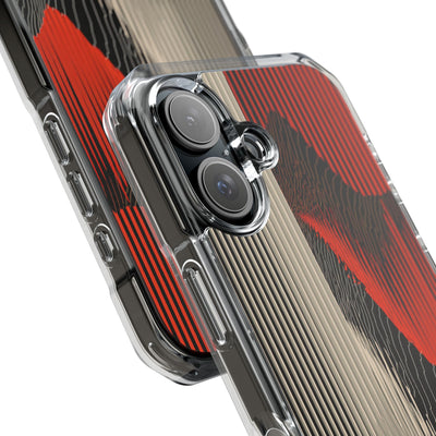 Red Impact MagSafe Phone Case for iPhone - Crimson Pulse Topo