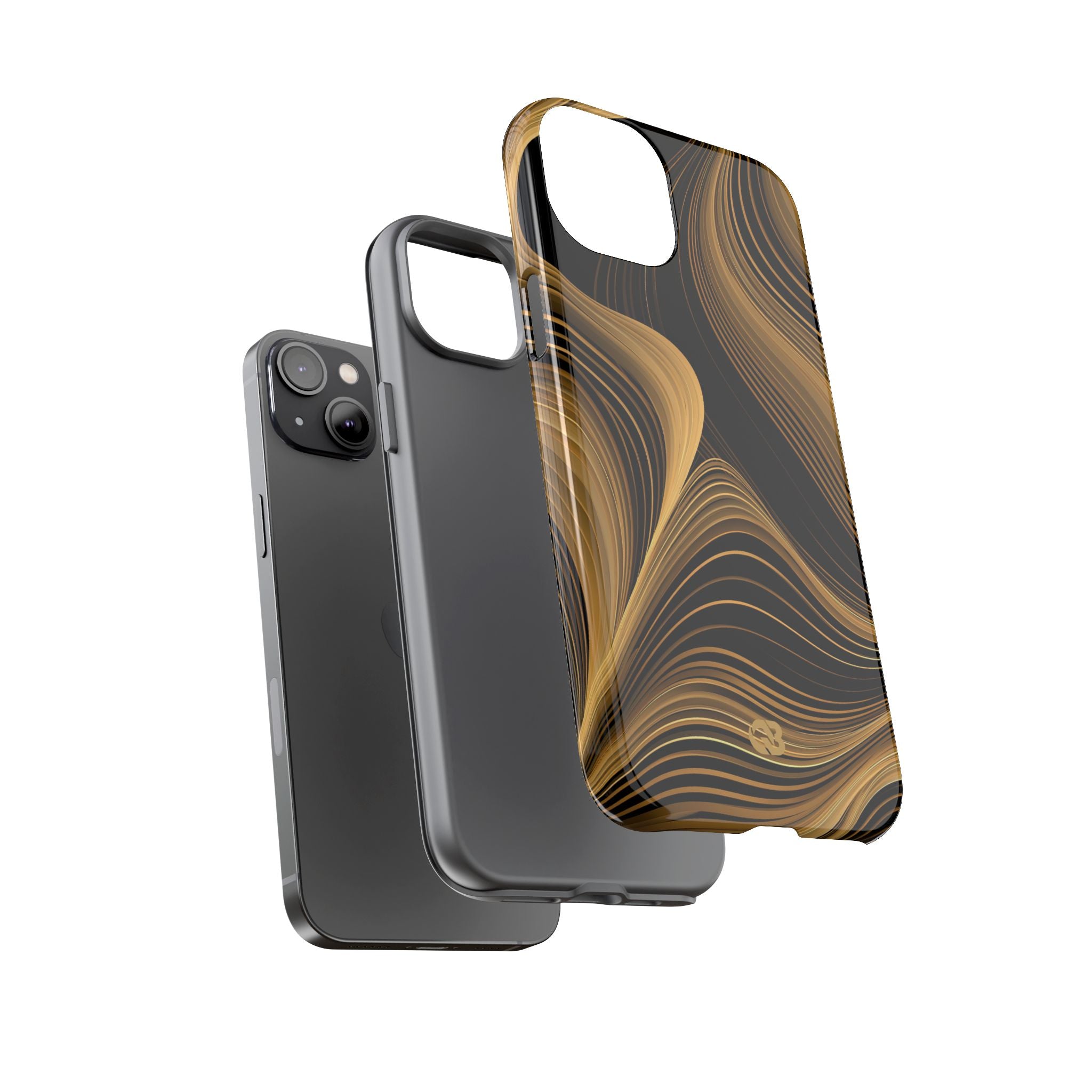 Gold Tough Phone Case for iPhone - Molten Copper Strands