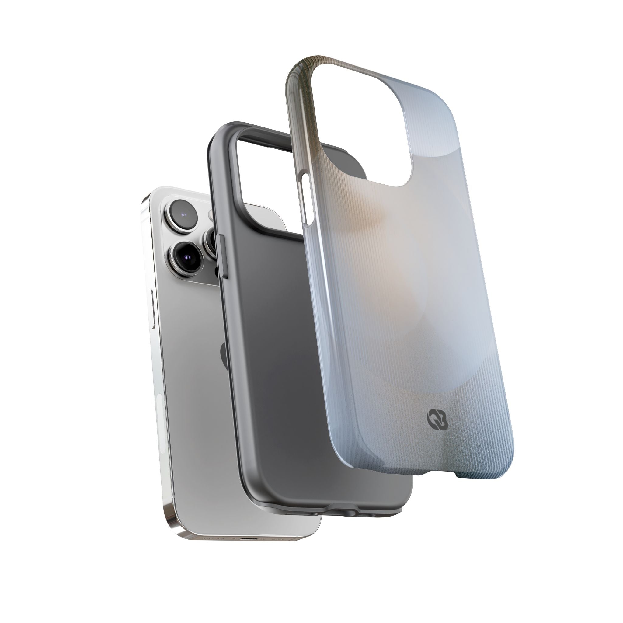 White Tough Phone Case for iPhone - Frosted Ribbed Sphere