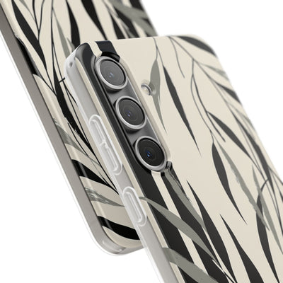 Beige Lite Phone Case for Samsung - Soot Leaf Sketch
