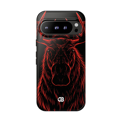 Nordic Moose Contour · Tough Phone Case for Pixel ·  Red