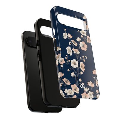Midnight Plum Blossom · Tough Phone Case for Pixel ·  Blue