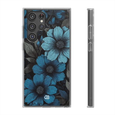 Obsidian Blue Petals · Soft Phone Case for Samsung