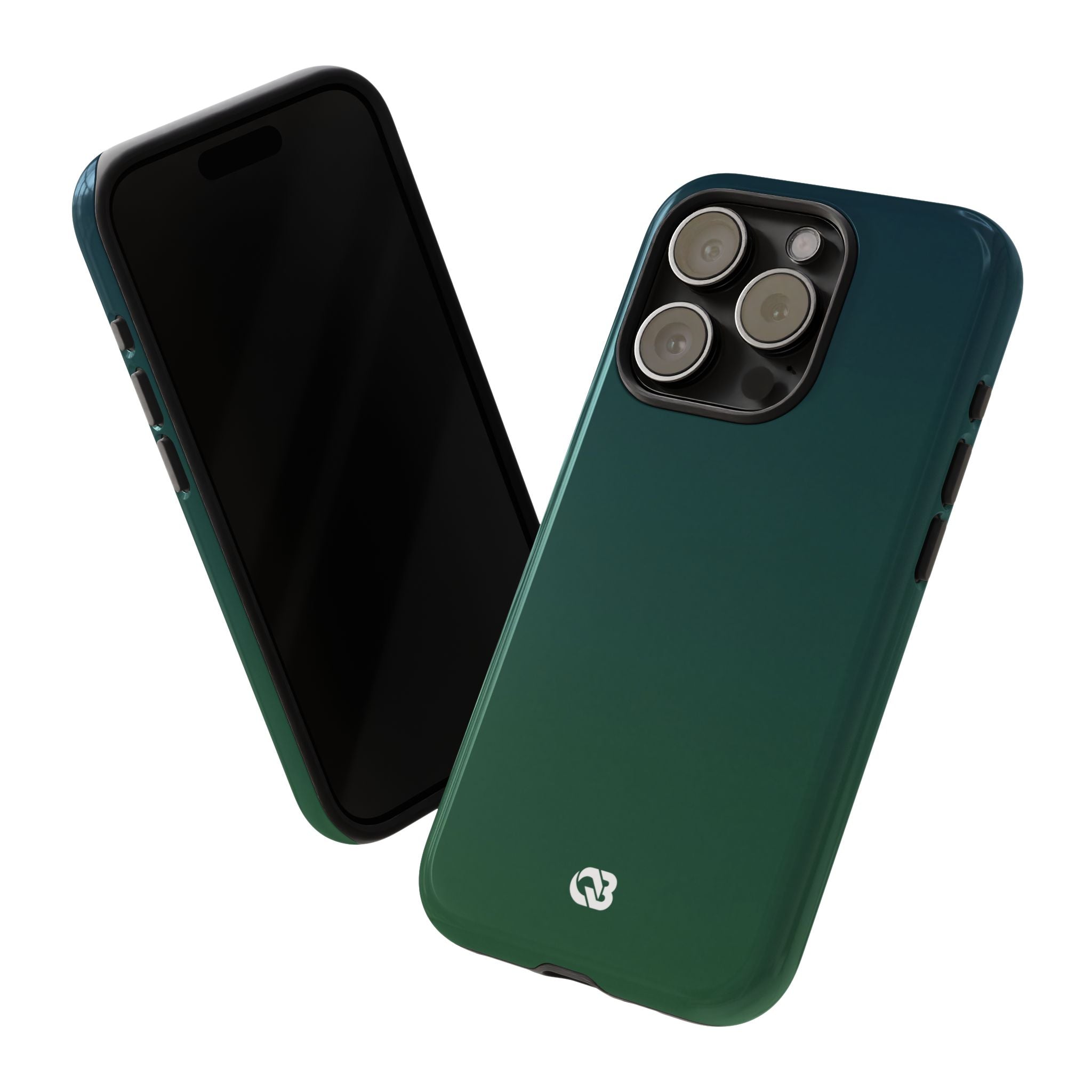 Green Tough Phone Case for iPhone - Midnight Pine Horizon