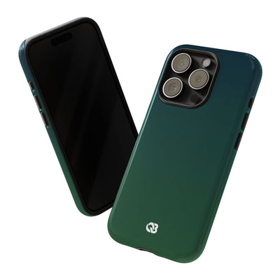 Green Tough Phone Case for iPhone - Midnight Pine Horizon