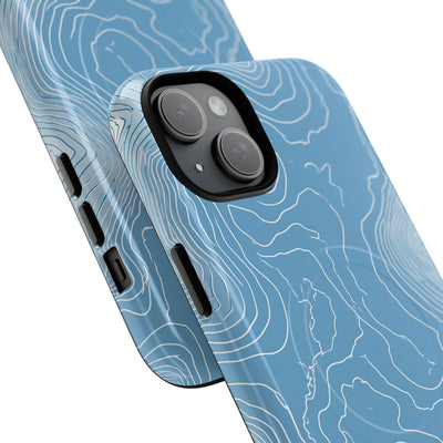 Blue Tough 2.0 Magsafe Phone Case for iPhone - Glacial Ridge Topo