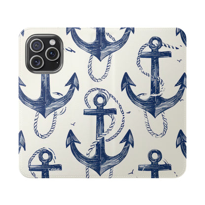 Blue Anchor Breeze - iPhone 15 Pro Max Case - Wallet