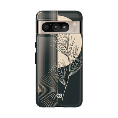 Black Tough Phone Case for Google Pixel - Obsidian Sand Willow