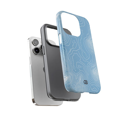 Blue Tough Phone Case for iPhone - Glacial Ridge Topo