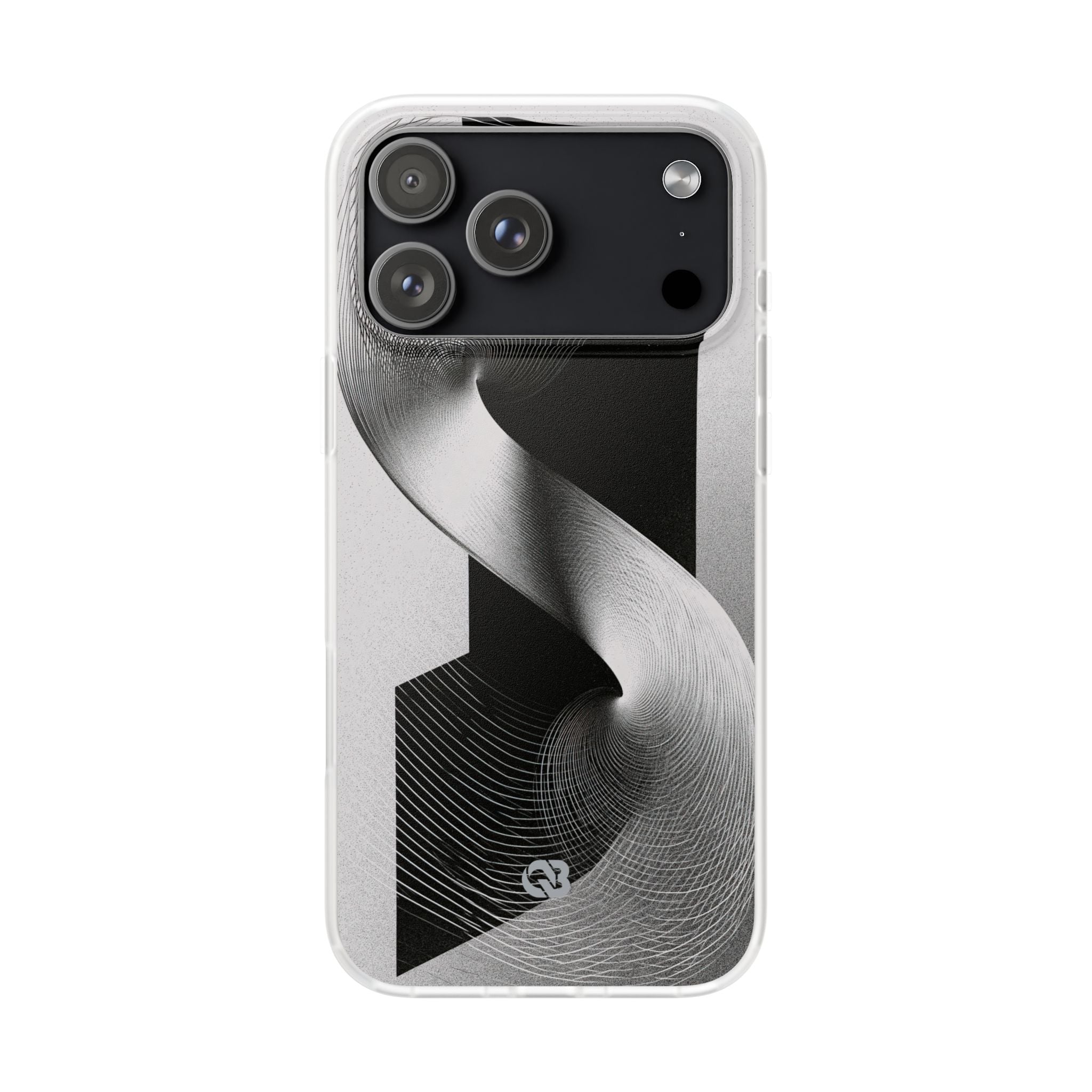 Grey Lite Phone Case for iPhone - Obsidian Moiré Wave