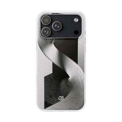 Grey Lite Phone Case for iPhone - Obsidian Moiré Wave