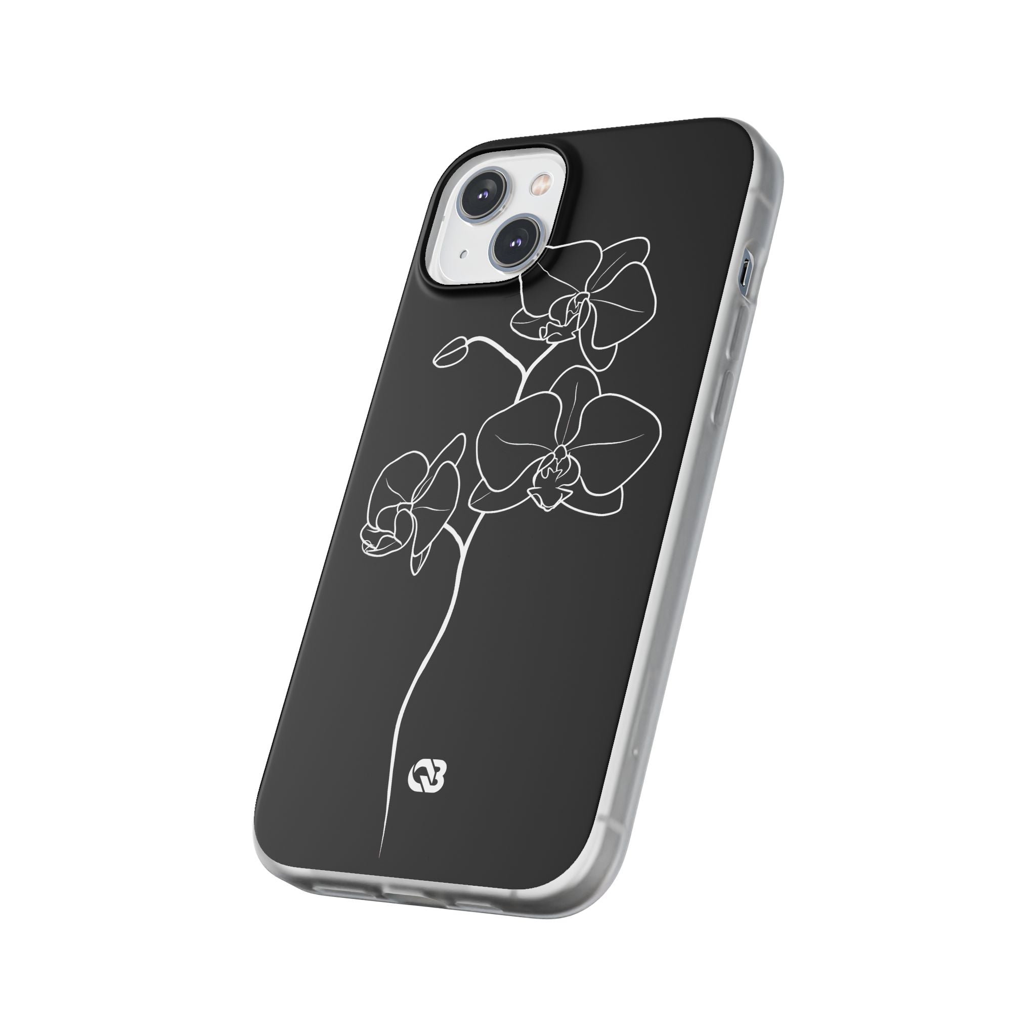 Black Lite Phone Case for iPhone - Noir Alabaster Orchid
