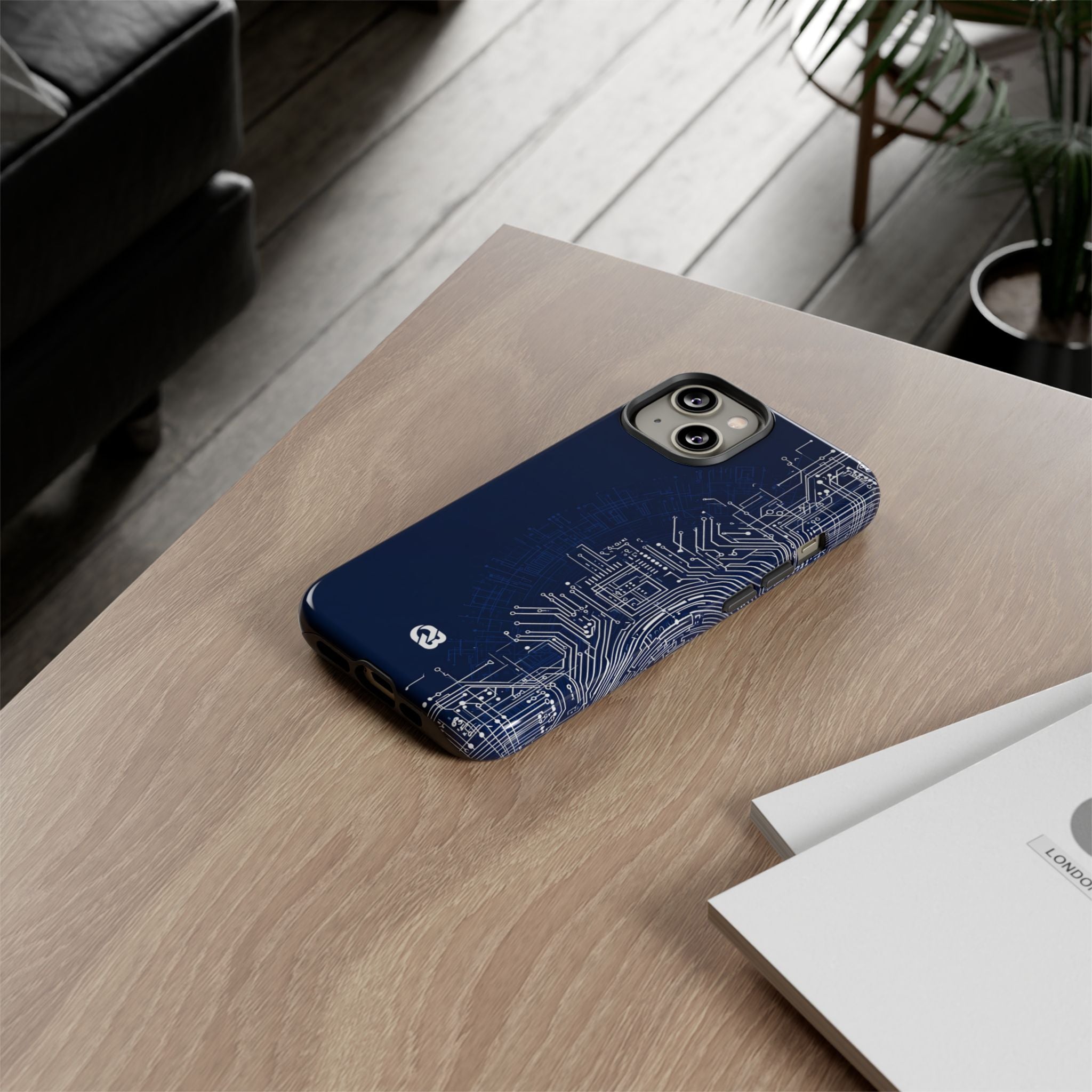Blue Tough Phone Case for iPhone - Cobalt Circuit Logic
