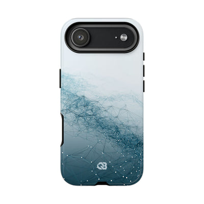 Teal Tough Phone Case for iPhone - Cyan Vector Lattice