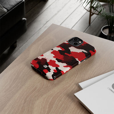 Crimson Halftone Camo · Tough Phone Case for iPhone · Red
