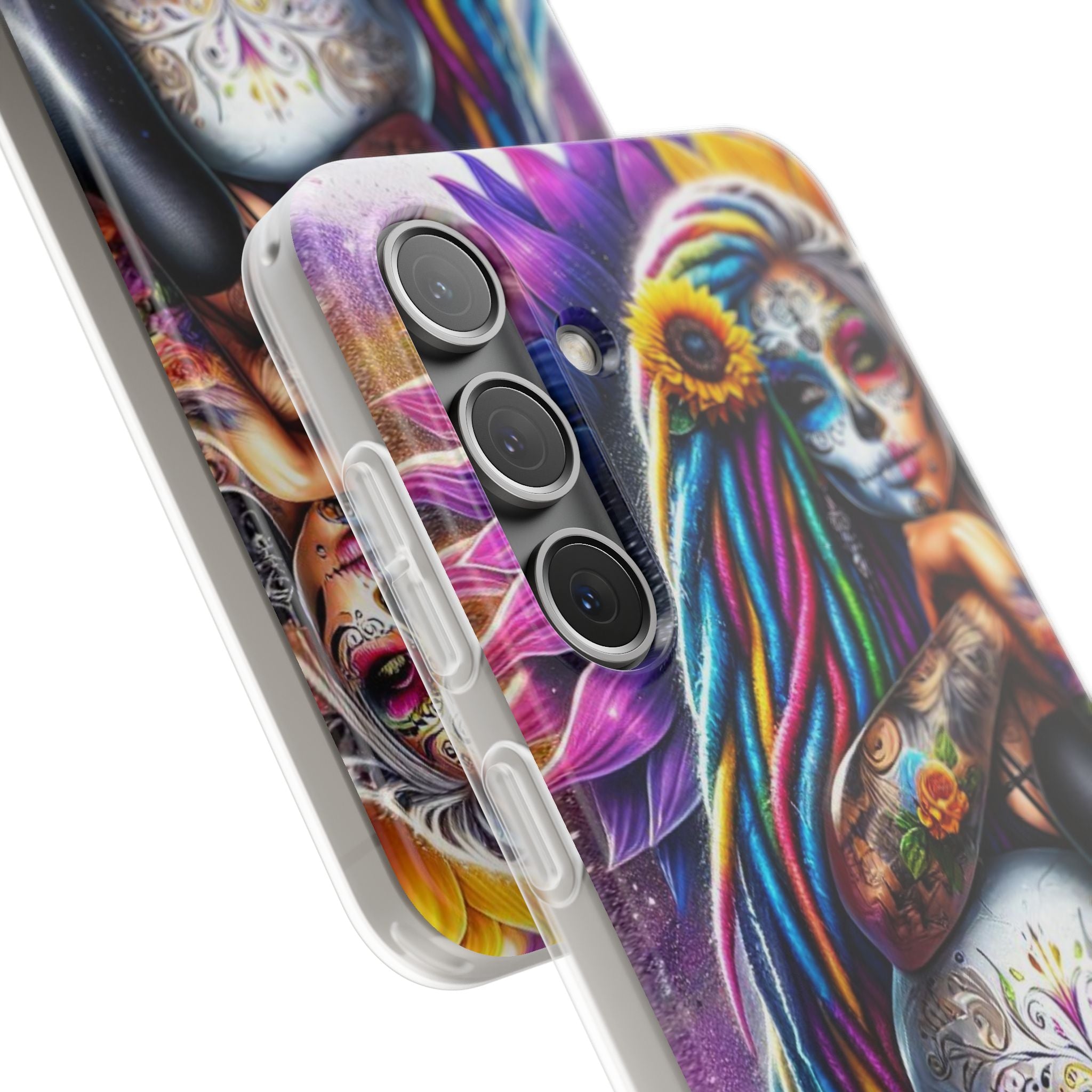 Sunflower Skull Glow Samsung S24 Case - Soft