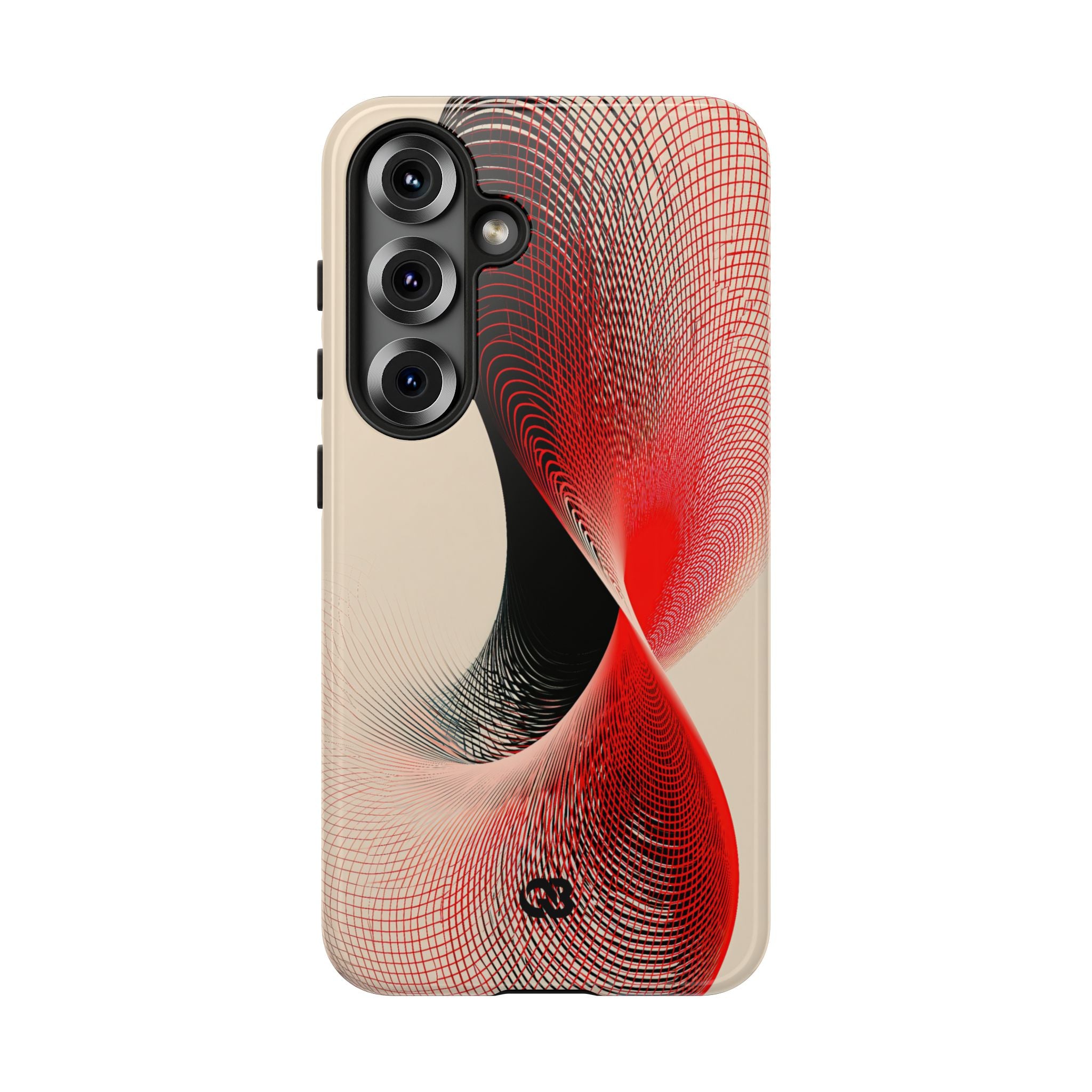Red Tough Phone Case for Samsung - Crimson Grid Vortex