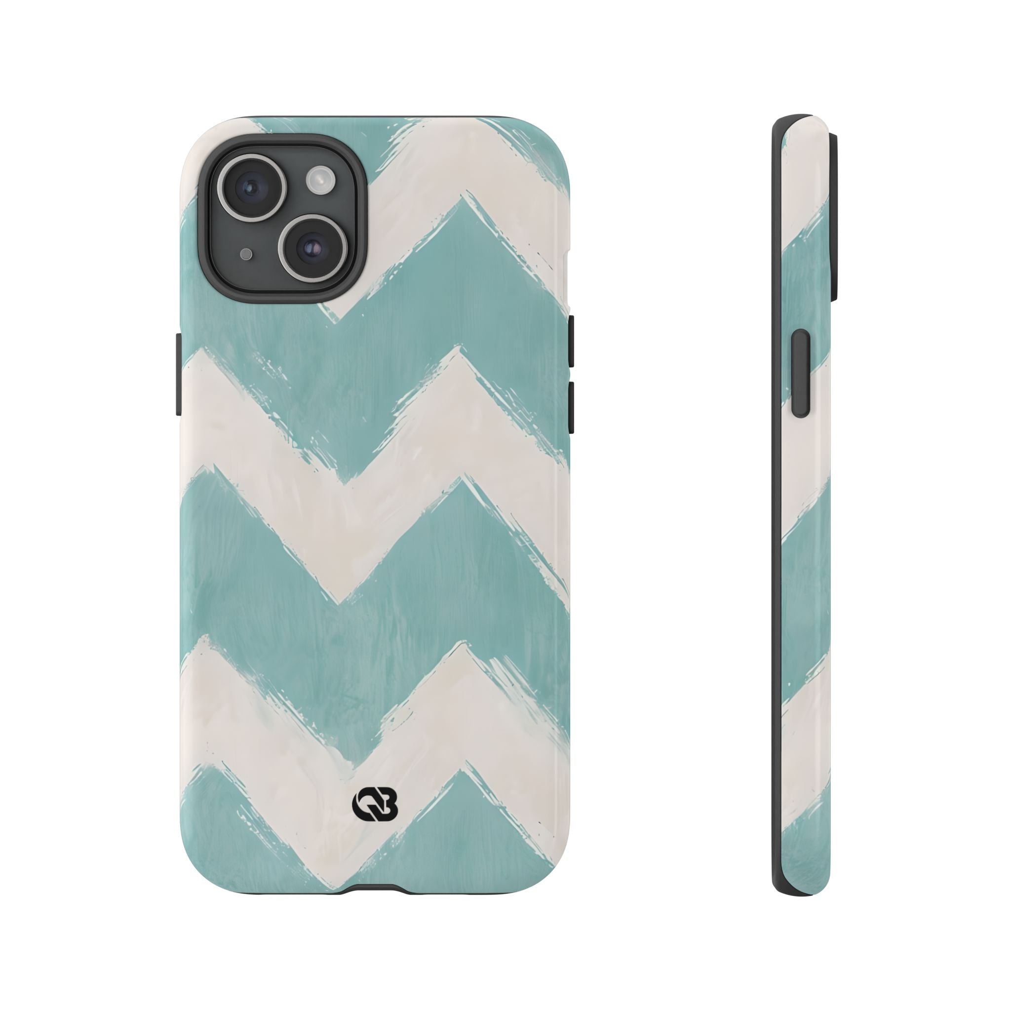 Teal Painted Chevron · Tough Phone Case for iPhone