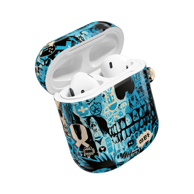 Electric Skull Graffiti · Hard Case for AirPods & AirPods Pro · Blue