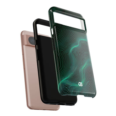 Teal Tough Phone Case for Google Pixel - Neon Jade Contour