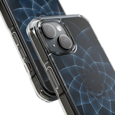 Blue Impact MagSafe Phone Case for iPhone - Cobalt Geometric Bloom