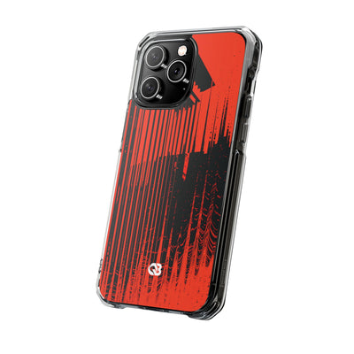 Red Impact MagSafe Phone Case for iPhone - Crimson Brutalist Distortion